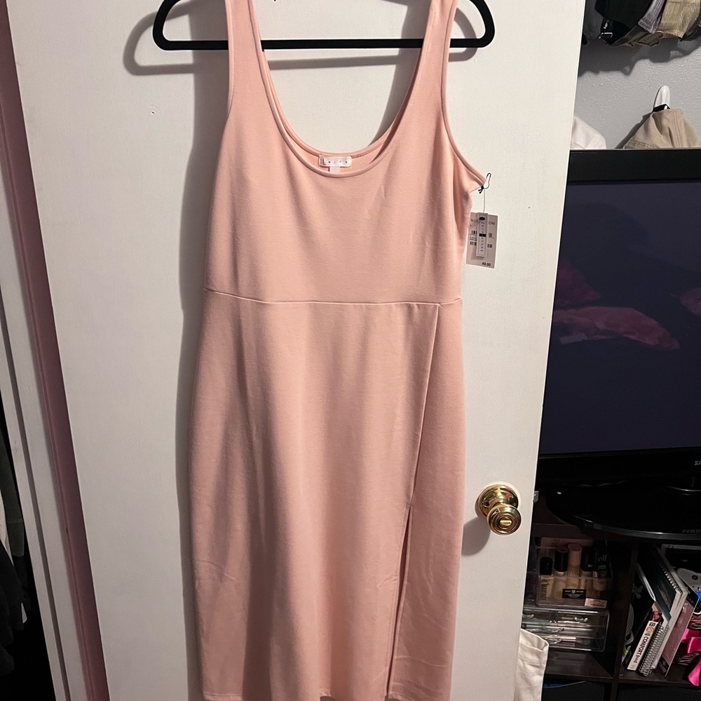 Leith Blush Sleeveless Midi Dress